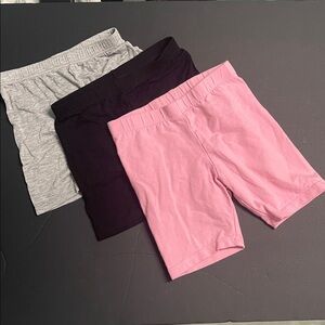 SET OF 3 CARTWHEEL/UNDER DRESS SHORTS IN BLACK, GRAY, & PINK SIZE 4T